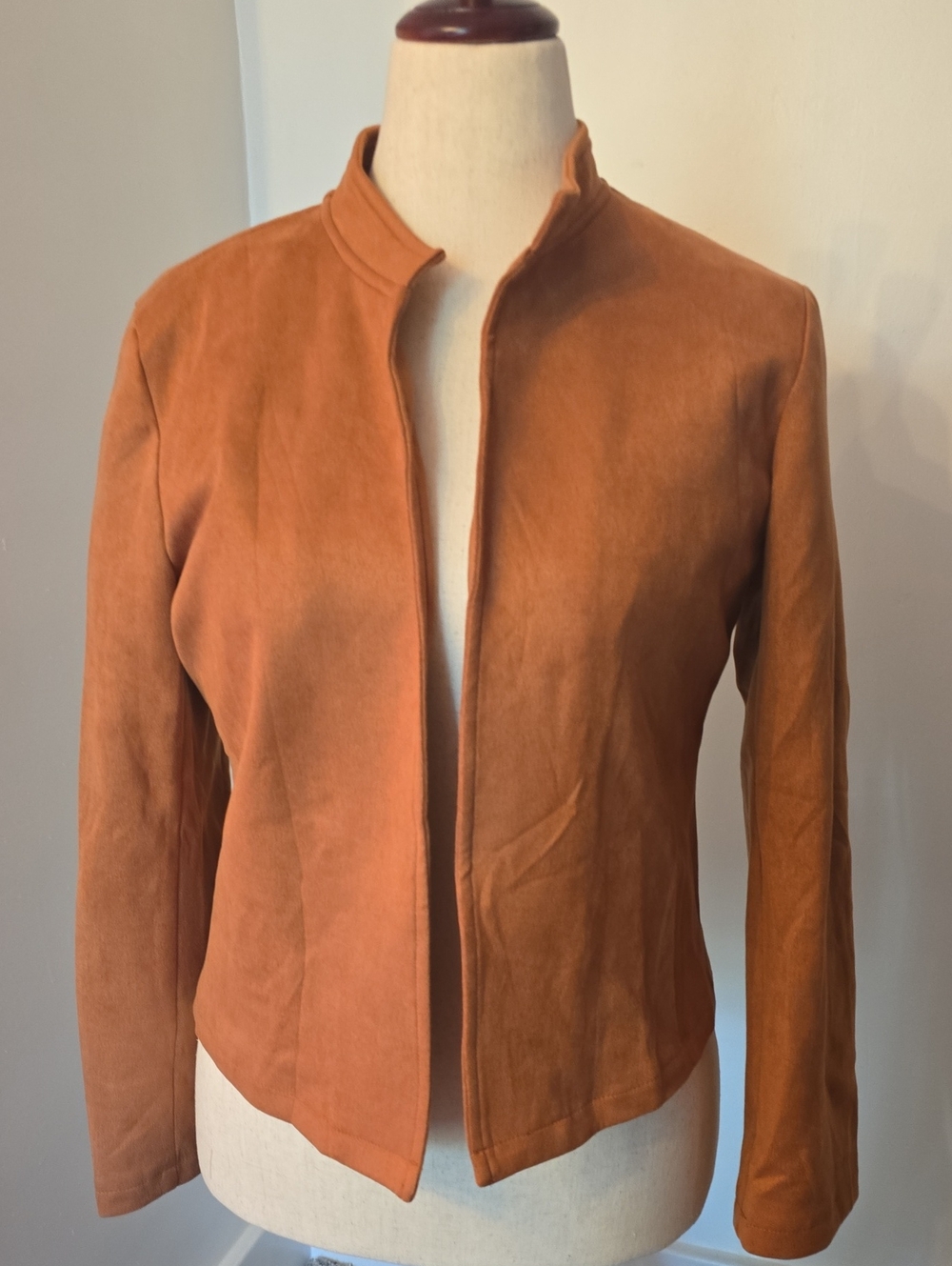 Women's Rust Suede Zipless Jacket